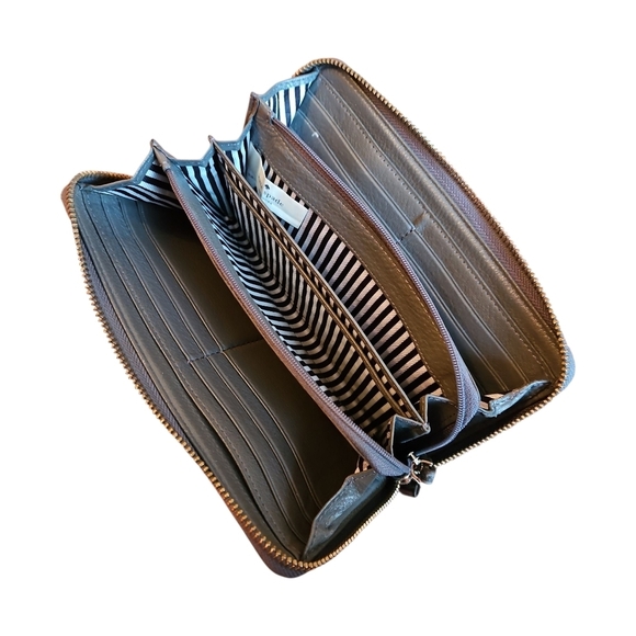 Kate Spade Accordion Style Long Leather Wallet, Vintage, Charcoal Grey - Picture 4 of 12